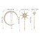 Beaupretty Stars and Moon Hair Accessories: 6 Pieces Rhinestone Metal Alloy Hair Clips, Hairpins for Women Girls (Gold)
