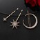 Beaupretty Stars and Moon Hair Accessories: 6 Pieces Rhinestone Metal Alloy Hair Clips, Hairpins for Women Girls (Gold)