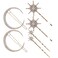 Beaupretty Stars and Moon Hair Accessories: 6 Pieces Rhinestone Metal Alloy Hair Clips, Hairpins for Women Girls (Gold)