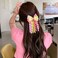 Hair Bow Clips 3 Inch Red Curly Grosgrain Ribbon Hairpins Handmade Kids Girls Cheer Hair Accessories for School Prom Party Headpiece