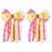 Hair Bow Clips 3 Inch Red Curly Grosgrain Ribbon Hairpins Handmade Kids Girls Cheer Hair Accessories for School Prom Party Headpiece