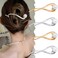 Ahoney 4 Pcs Pearl Barrettes for Women - 4.2 French Hair Clips with Fancy Pearls for Thick Hair (Silver+Gold)