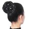 HANNE Clip in Fake Hair Bun for Women Black Chignon with Rhinestone Synthetic Tress Claw In Ponytail Hair Extension Updo Hairpiece Hair Buns Hair Piece (Black Chignon with Rhinestone)