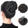 HANNE Clip in Fake Hair Bun for Women Black Chignon with Rhinestone Synthetic Tress Claw In Ponytail Hair Extension Updo Hairpiece Hair Buns Hair Piece (Black Chignon with Rhinestone)
