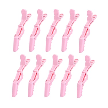 10 Pcs Alligator Hair Clip for Styling Sectioning - Salon Hair Clip for Thick Hair, Plastic Hair Styling Clip with Wide Teeth &amp; Double-Hinged Design (Pink)