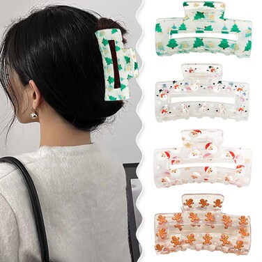 1pcs Christmas Trees Hair Clips - Christmas Hair Claw Clips for Thick/Thin Hair, Exquisite Design Large Claw Clips, Winter Strong Grip Hair Clip Hair Accessories for Women Girls