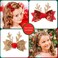 4PCS Christmas Hair Clips, Cute Christmas Hair Clips Reindeer Antlers Barrettes for Kids Xmas Hairpins Deer Antlers Hairclips Hair Accessories for Girls and Women