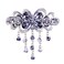 Large Elegant Hair Barrettes for Women Girls Spring Clip Flower Tassel Design Sparkly Glitter Rhinestone Hairpin Crystal Hair Clip Hair Accessories (Purple)