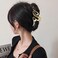 Irregular Metal Hair Accessory: Exquisite Gold Wave Claw Clips with Pearl Designs, Large French Frigid Style for Thick/Thin Hair and Women's Hair Decorations