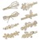 KAGNAL Hair Clip, 8 Pcs Rhinestone Hair Clips for Women, Sparkly Hair Clips, Gold Hair Barrettes for Girls, Bling Alligator Clips, Wedding Hair Accessories, Nice Gift for Women