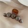 1Pcs Acrylic Hair Jaw Clips with Pearl Design - Dark Brown Fashion Hair Accessories for Women's Thick or Thin Hair, Wedding or Daily Use