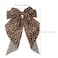 Leopard Print Hair Bow Clips - Large French Style Barrettes with Long Tails - Pack of 3