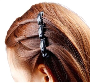 Black Double Layers Twist Band Plait Hair Clips Front Hair Clips Hairpin Fashion Braider Hair Tools Hair Styling Accessories for Women and Girls, Hair Clips, Clips and Barrettes