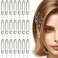 24 Pcs Hair Pins Hair Clips Alloy Safety Pin Shape Hairpin Barrettes Hair Pins Set Hairdressing Tool Hair Accessories for Women and Girls (Silver)