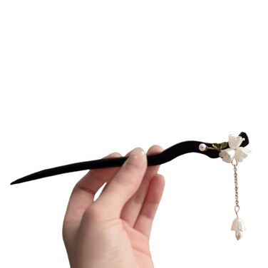 Classic Chinese Wooden Hair Sticks - Handmade Flower Hairpins and Chopsticks for Elegant Updos Floral Hairpin Wooden Hair Clip 1Pack