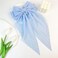8 Inch Hair Bows Barrettes for Women &amp; Girls Large Satin Bow Hair Clip with Long Tail - Elegant Hair Ribbon for French Stylish Looks -Chic Soft Cloth Oversized Bows Hair Accessories (Blue)