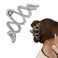 Silver Metal Wavy Squiggle Hair Claws for Thick Hair - Large Non-Slip Hair Clamps and Styling Accessories, Gift for Women and Girls