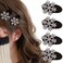 Christmas Snowflake Hair Clips, 4 Pcs Rhinestone Barrettes, Flocking Alligator Clips, Holiday Gift Set