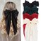 Hair Bows For Women Girls, 4PCS Large Bowknot Hair Accessories, Silk Satin Hair Ribbon With Long Tails, Aesthetic Bow Hair Metal Clips For Daily, Parties, Traveling(Black, Beige, Red, Green)