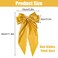 Jumbo Silky Satin Bowknot Hair Slides with Long Tails for Women and Girls - Metal Clips and Hairpins Accessories (Yellow)