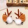 ZEYER Christmas Hair Clips Brown Antlers Headband with White Small Hairball Design Hairbands Cute Hair Accessories Christmas Hair Clips 2PCS