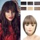 Bangs Hair Clip in Bangs Wispy Bangs Temples Hairpieces for Women Clip on Air Bangs Flat Neat Bangs Hair Extension for Daily Wear (Thick Bangs, Brown Mix Natural Blonde 12/24#)