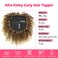 Natural Afro Kinky Curly Short Hair Toppers with Bangs Black Clip in Synthetic Wiglets Hair Pieces for Men and Women with Thinning Hair Instant Volume and Style(T27/33#)