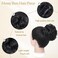 Messy Bun Hair Piece, Wavy Curly Claw Clip Messy Bun Hair Clip, Synthetic Fake Messy Bun Hair Extensions, Soft Claw Clip Ponytail Hairpieces for Women (2#-Natural Black, 1 Count (Pack of 1))