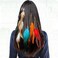 Feather Hair Clips Handmade Hippie Feather Extensions with Clip Comb Tribal Feather Braided Beads Headdress 6 PCS