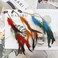 Feather Hair Clips Handmade Hippie Feather Extensions with Clip Comb Tribal Feather Braided Beads Headdress 6 PCS