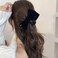Black Bow Hair Clips for Women Girls 2Pcs Velvet Silky Satin Bow Claw Clip for Long Curly Thick Thin Hair Strong Hold Bowknot Hair Barrettes Claw Jaw Nonslip Hair Catch Clamps Large Hair Accessories