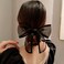 Black Bow Hair Clips for Women Girls Rhinestone Ribbon Bowknot Spring Hair Clips for Long Thick Hair French Tulle Bow Ponytail Holder Nonslip Metal Hair Barrette Snap Hairpins Hair Accessories