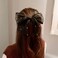 Black Bow Hair Clips for Women Girls Rhinestone Ribbon Bowknot Spring Hair Clips for Long Thick Hair French Tulle Bow Ponytail Holder Nonslip Metal Hair Barrette Snap Hairpins Hair Accessories
