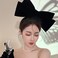 Velvet Bow Hair Clips for Women Girls Black Bowknot Spring Hair Clips for Thick Hair Oversize French Bow Ponytail Holder Nonslip Metal Hair Barrette Snap Hairpins Extra Large Hair Accessories