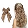 Hair Bows for Women, Leopard Satin Bows Big Leopard Bow Hair Clips with Long Tail Leopard Hair Accessories for Women and Girls Ponytail Hair