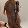 Large Metal Hair Claw Clips with Black Bow Design and White Pearls - Non-Slip Jaw Barrette Clips for Women and Girls, Strong Hold for Thick/Thin Hair, 1Pcs