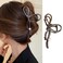 Large Metal Hair Claw Clips with Black Bow Design and White Pearls - Non-Slip Jaw Barrette Clips for Women and Girls, Strong Hold for Thick/Thin Hair, 1Pcs