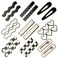 18 PCS Acrylic Cute Checker Hair Clips, Simple Geometric Duckbill Clips, Korean Styling Minimalist Hair Barrettes for Women and Girls Hair Accessories(Black and White)