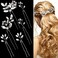 6 PCS Silver Bridal Hair Pins, Rhinestones Hair Accessories Crystal Wedding U-shape Hairpins Hair Jewelry for Bride Women Girls Bridesmaids