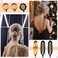 Chuangdi 12 Pcs Banana Hair Clips for Women Classic Clincher Double Combs Large Fishtail Hair Clip Banana Ponytail Holder, 4 Styles(Black, Tortoiseshell Color)