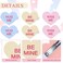 Whaline 6Pcs Valentine's Day Heart Hair Clips Sweet Conversation Heart Hair Barrettes Pink Blue Yellow Candy Heart Alligator Hairgrips Hair Accessories for Birthday Wedding Party