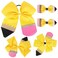 Whaline 5Pcs Back to School Yellow Pencil Hair Bow Clips Ponytail Holder Jumbo Ribbon Grosgrain Hairgrips Cheer Hair Bows Tie for First Day of School Girl Student Cheerleader Hair Accessories