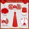 Whaline 9 Pairs Chinese New Year Hair Clip Furry Balls Hair Barrettes Baby Girls Chinese Style Hair Clips with Tassels Red Hairy Bows Butterfly Hair Pins for Girls Spring Festival Hair Accessories