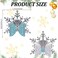 Whaline 4Pcs Christmas Snowflake Hair Clips Glitter Bow Blue Snowflake Pu Leather Hair Accessories for Girls Toddlers Teens Christmas Party