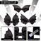 Whaline 6Pcs Halloween Bat Bow Hair Clips 3 Style Hair Bow Barrette Black Glitter PU Leather Hairpins Sparkly Alligator Hairgrips for Girls Toddlers Teens Halloween Party Hair Accessories