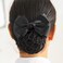 AKOAK 2 Pcs Black Bowknot Decor Snood Net Barrette Hair Clip Bun Cover