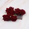 4 Pieces Women Rose Hairpin, Bridal Rose Brooch Hair Clip Wedding Floral Clips for Woman Girl Party Wedding (Wine Red)