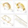 3 Pieces Gold Hair Accessory Set: Feather X-Shaped Bun Clip, Stick and Round Top