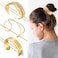 3 Pieces Gold Hair Accessory Set: Feather X-Shaped Bun Clip, Stick and Round Top
