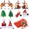 18 Pieces Christmas Hair Clips Christmas Organza Bags Set Hair Accessories Xmas Small Gifts Hairpins Jewelry Candy Gift Bags Mini Drawstring Bags for Women Girls Winter Wedding Christmas Party
